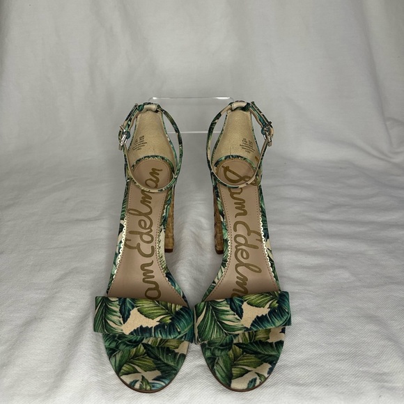Sam Edelman Tropical Print Yaro Palm Leaf Block Heels 6.5 - Picture 4 of 7